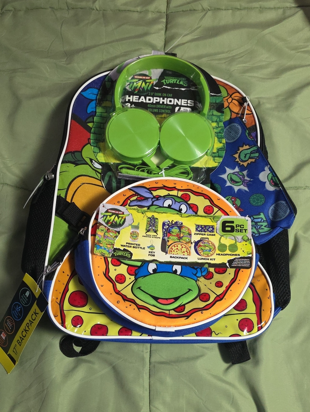 Nickelodeon Teenage Mutant Ninja Turtles Boys Backpack Set with Lunch Bag, 6pc